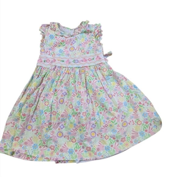 Bonnie Jean Girls Floral Sleeveless Dress Size 4 With Ruffle Details & Button Ba - Picture 6 of 8